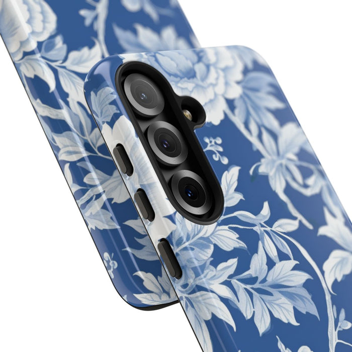 Blauw-Wit Bloemenpatroon