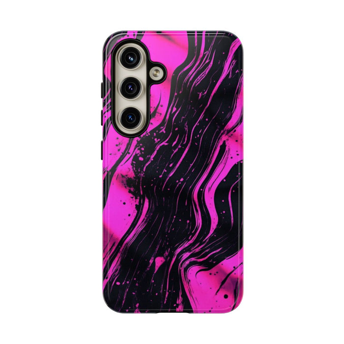 Neonroze en Zwart Abstract Patroon