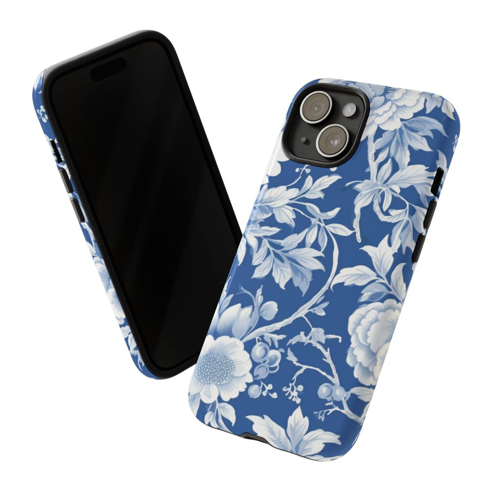 Blauw-Wit Bloemenpatroon