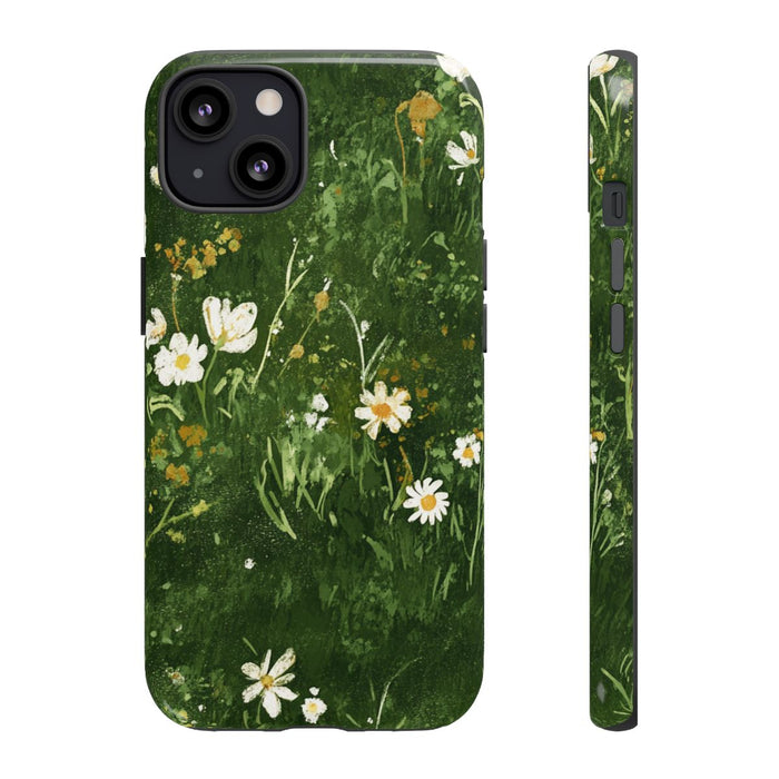 Groene Weide met Witte Bloemen