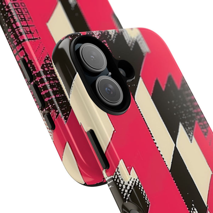 Roze en Zwart Pied-de-Poule Patroon