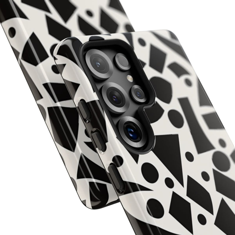 Zwart-Wit Geometrisch Abstract Patroon