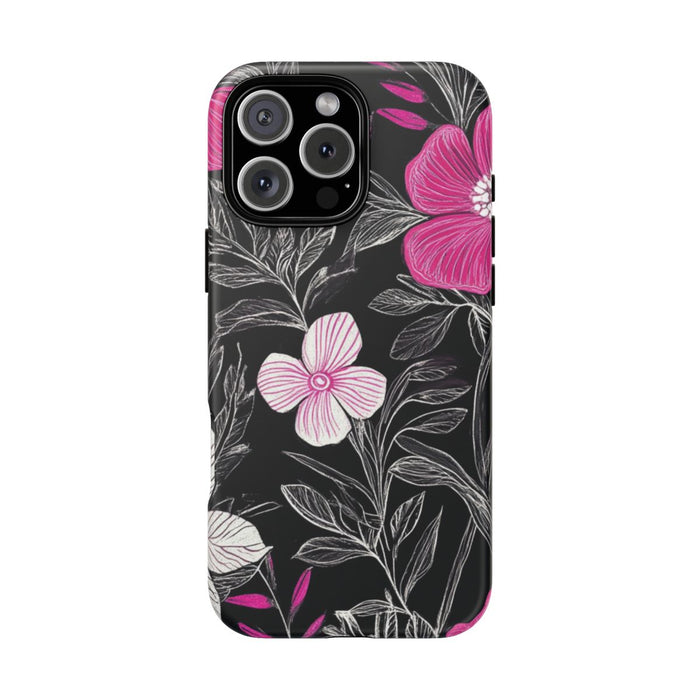 Roze en Witte Bloemenprint