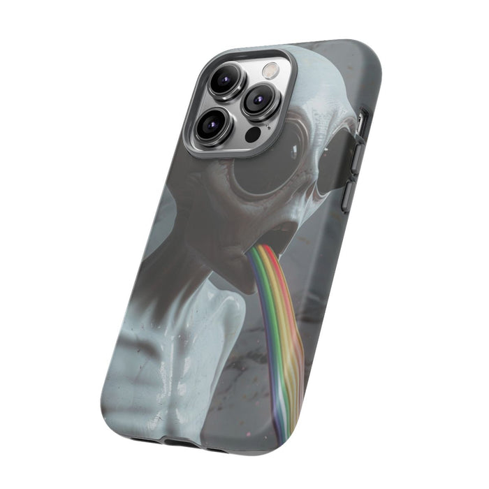 Grijze Alien met Regenboogstraal