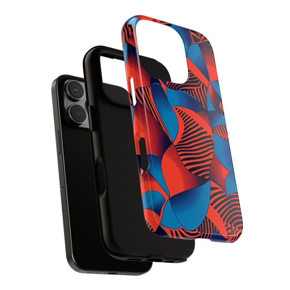 Levendig Rood-Blauw Abstract Patroon