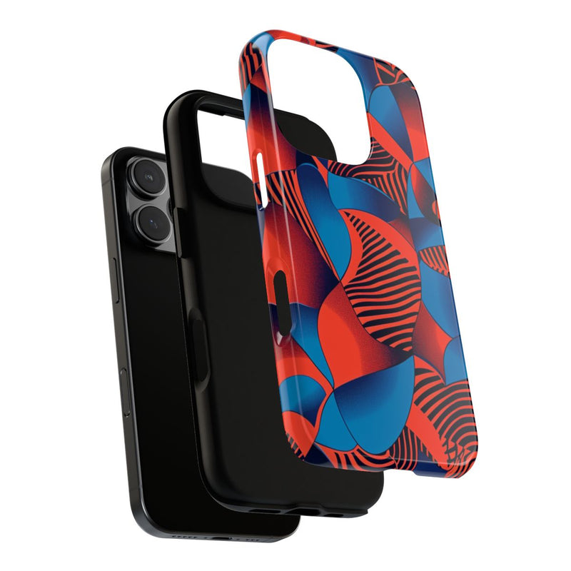 Levendig Rood-Blauw Abstract Patroon