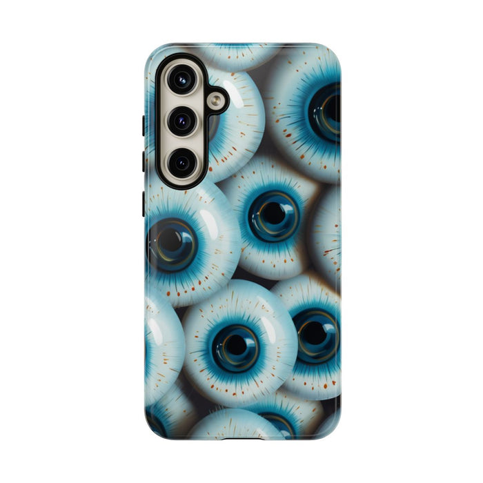 Glanzend Hoesje met Blauw Oogpatroon