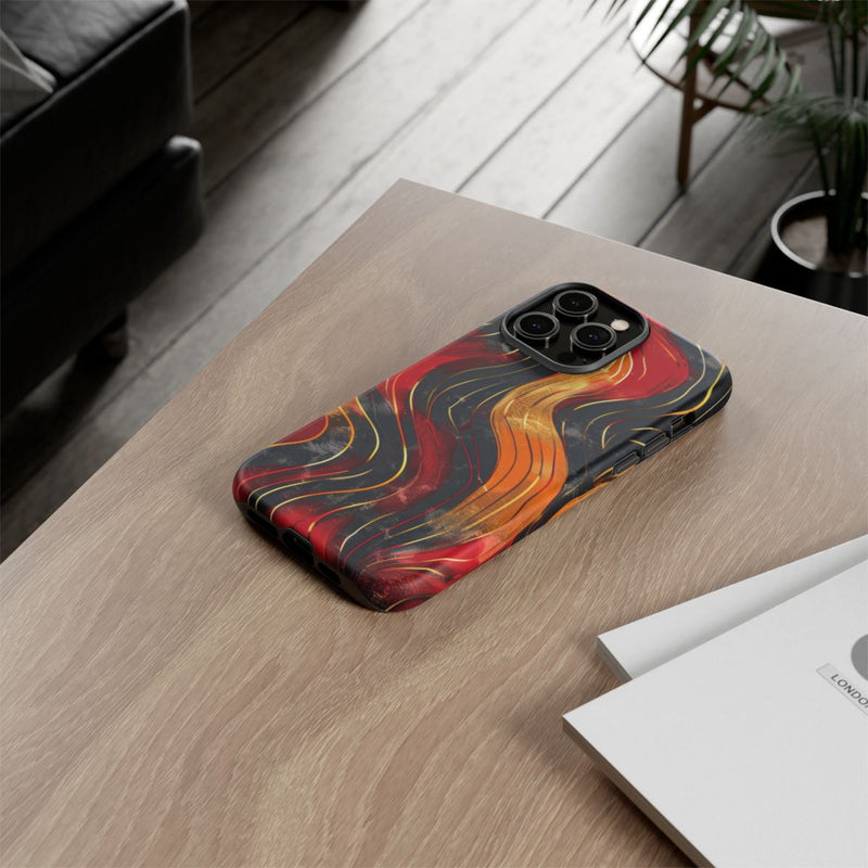 Abstracte Golvende Rode en Oranje Patronen