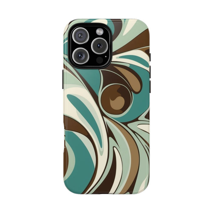 Abstracte Swirl in Teal en Bruin