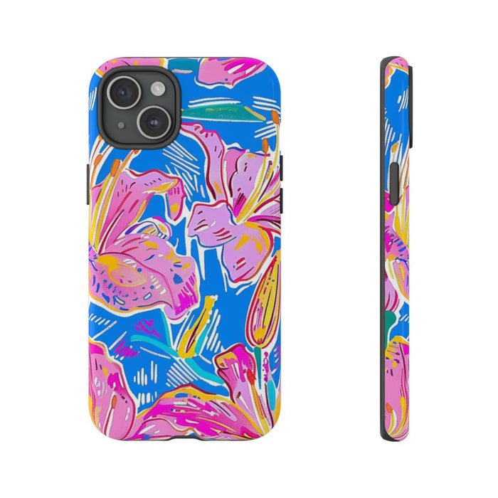 Felroze en Gele Bloemenprint