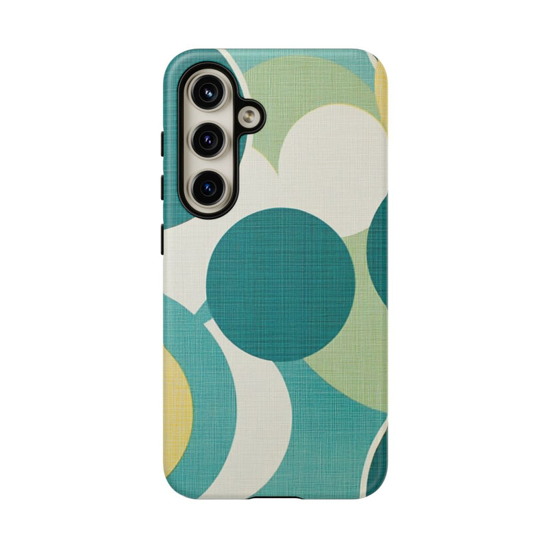 Retro Patroon met Blauwe en Gele Cirkels