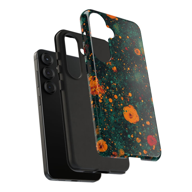 Abstracte Oranje en Teal Bellenpatroon
