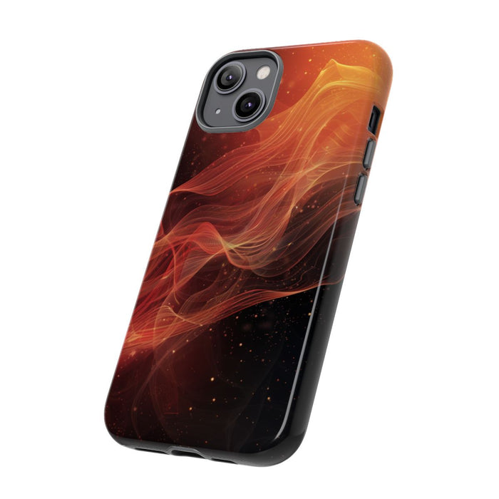 Abstracte Golvende Oranje en Rode Lijnen