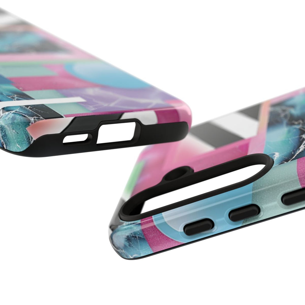 Abstract Geometrisch Patroon in Roze en Blauw