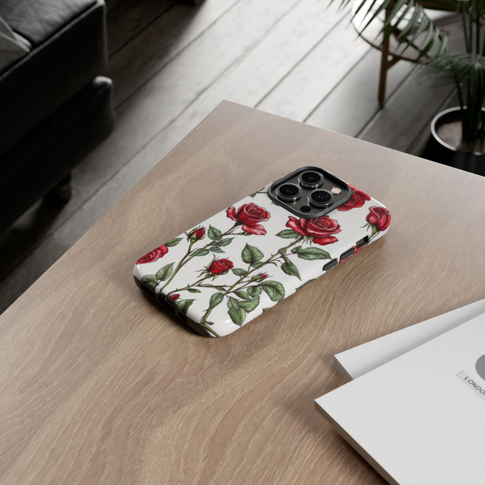 Rode Rozen Botanisch Patroon