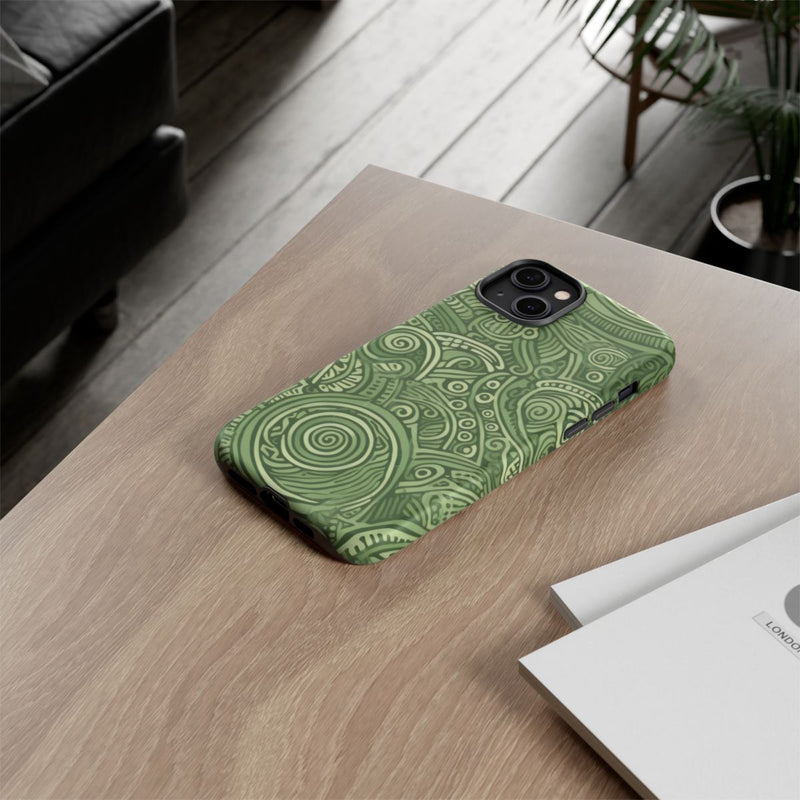 Abstract Groen Tribal Doodle Patroon
