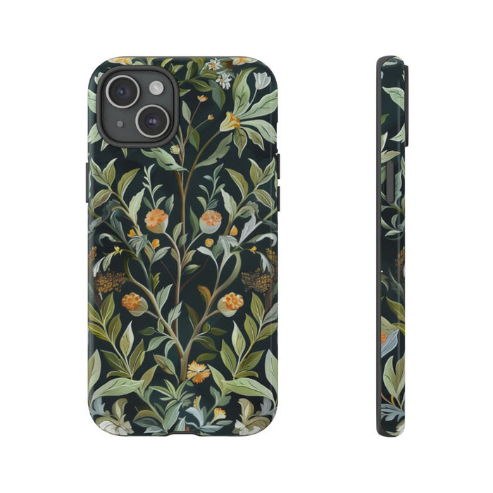 Gedetailleerde Botanische Illustratie met Oranje Bloemen