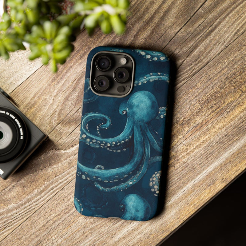 Blauw Octopuspatroon