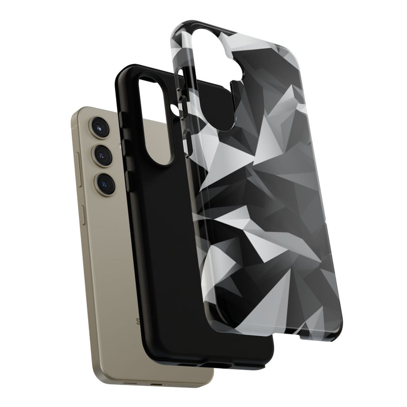 Zwart-Grijs Geometrisch Abstract Patroon