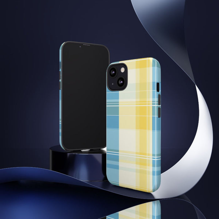 Ocean Blue en Geel Geruit Patroon
