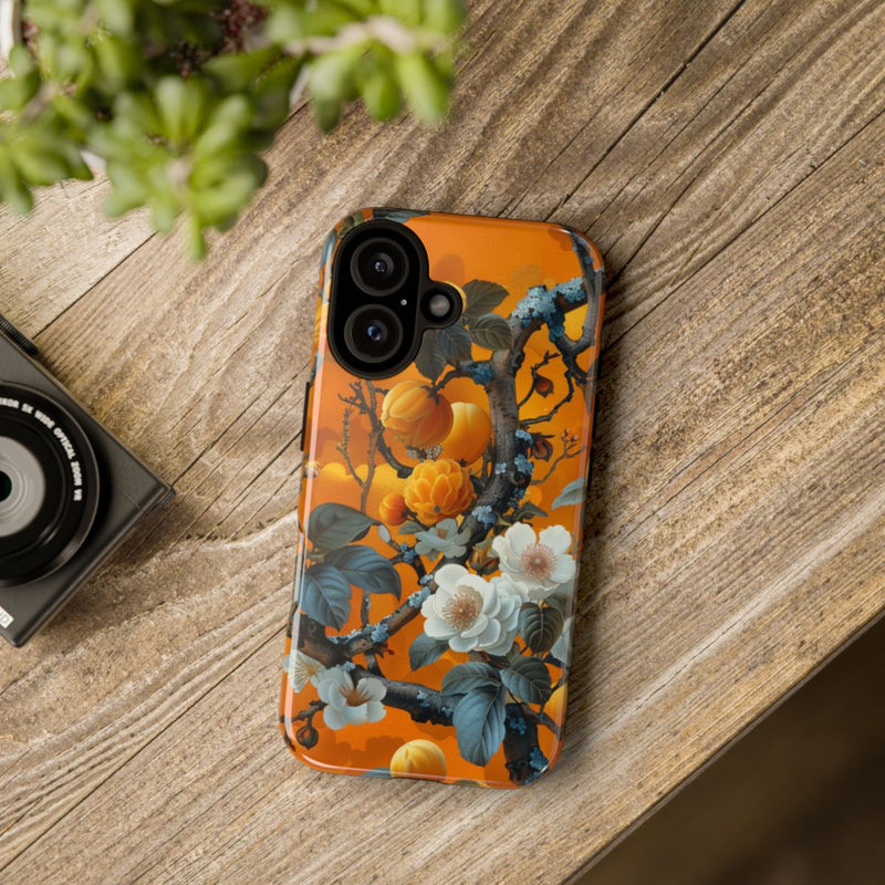 Vintage Botanisch Oranje Bloemenpatroon