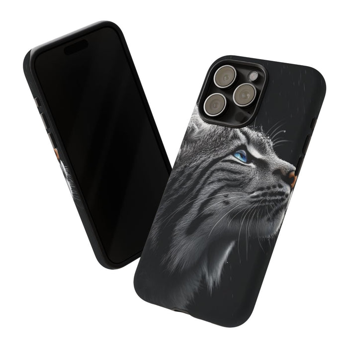 Zwart-Witte Lynx met Blauwe Ogen