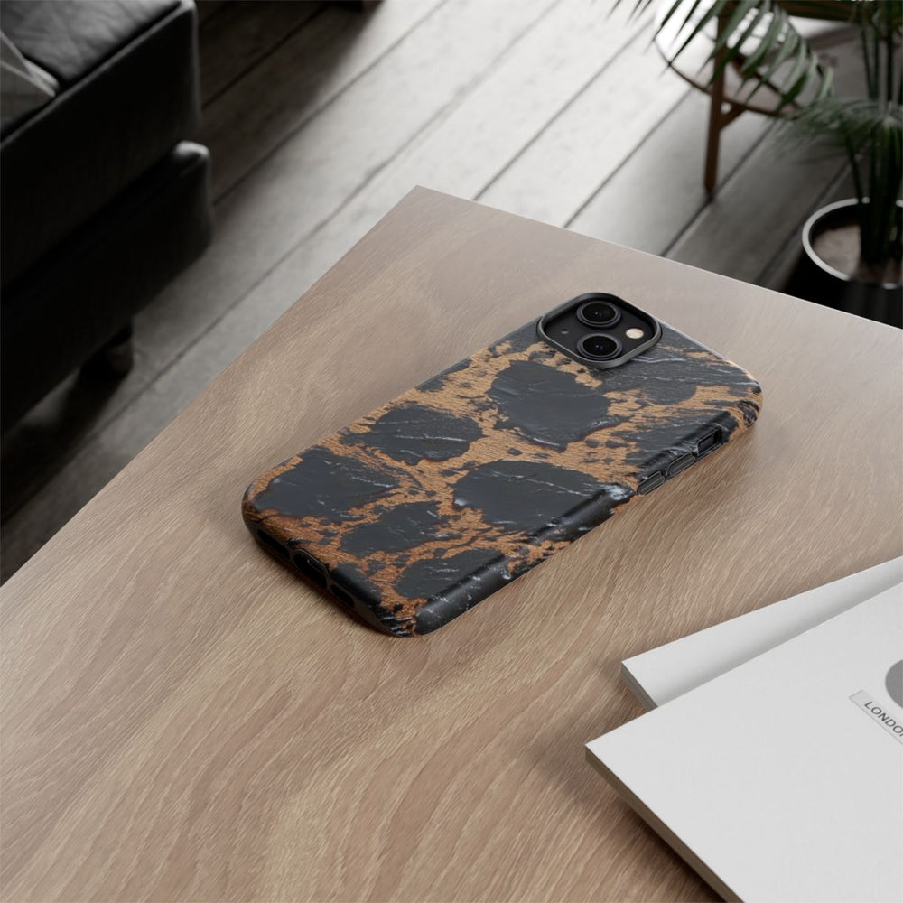 Zwart-Bruin Abstract Patroon met Textuur