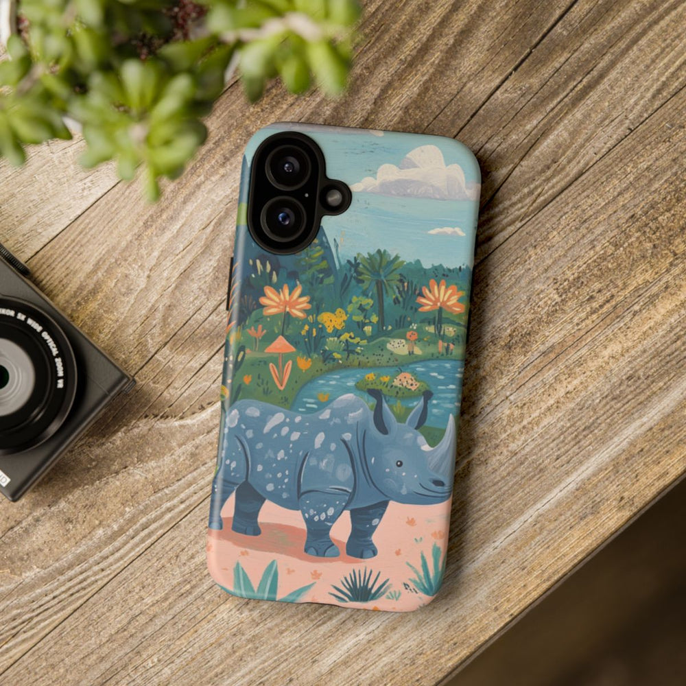 Blauwe Neushoorn Illustratie