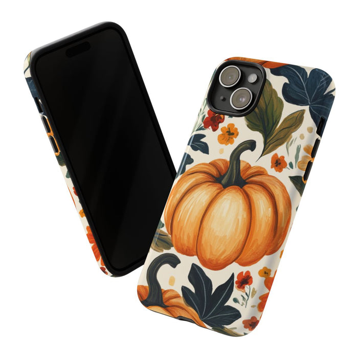 Herfst Pompoen en Bloemenpatroon