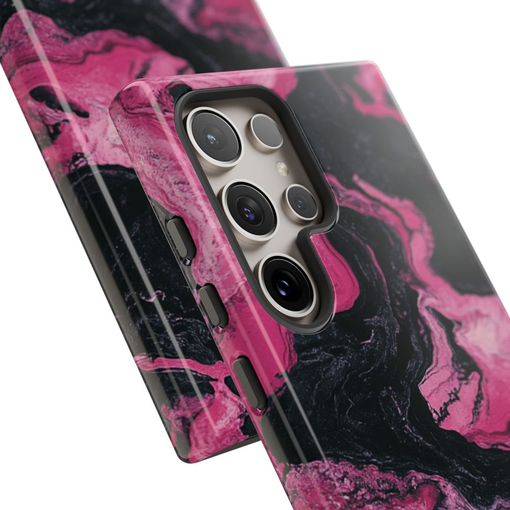 Roze en Zwarte Marmer Abstracte Textuur