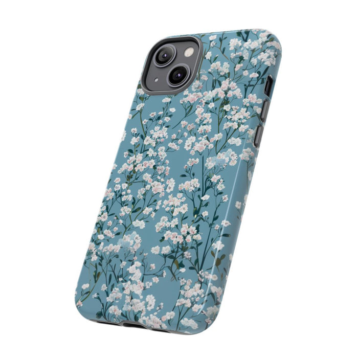 Luchtige Witte Gipskruid Bloemen op Zachtblauwe Achtergrond