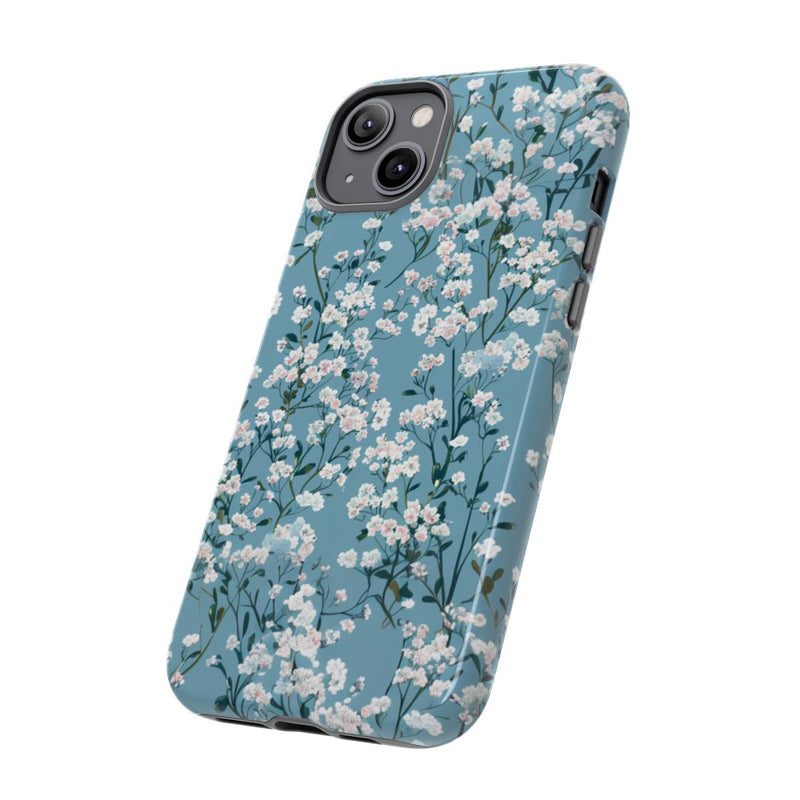 Luchtige Witte Gipskruid Bloemen op Zachtblauwe Achtergrond