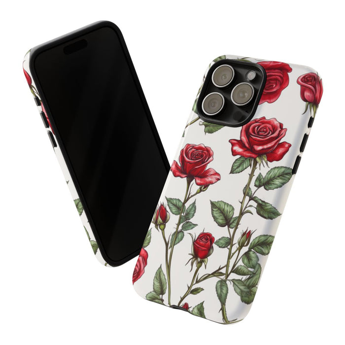 Rode Rozen Botanisch Patroon