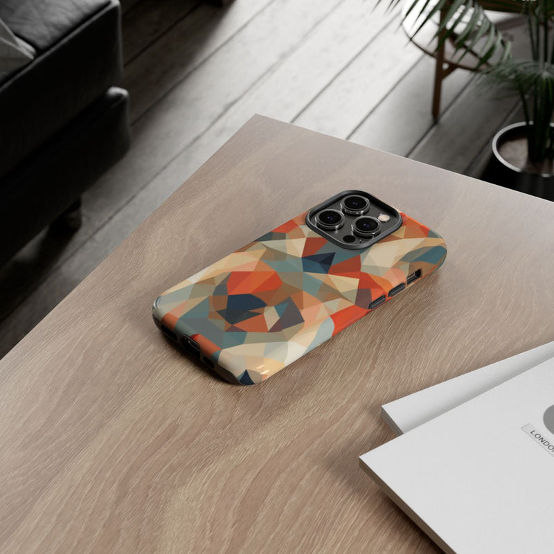 Geometrisch Abstract Patroon in Gedempte Warme Kleuren