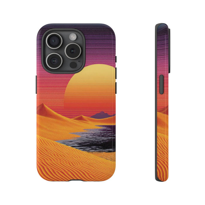Zonsondergang boven Oranje Zandduinen met Retro Zon