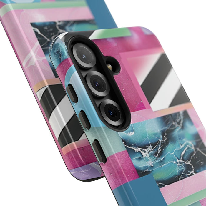Abstract Geometrisch Patroon in Roze en Blauw