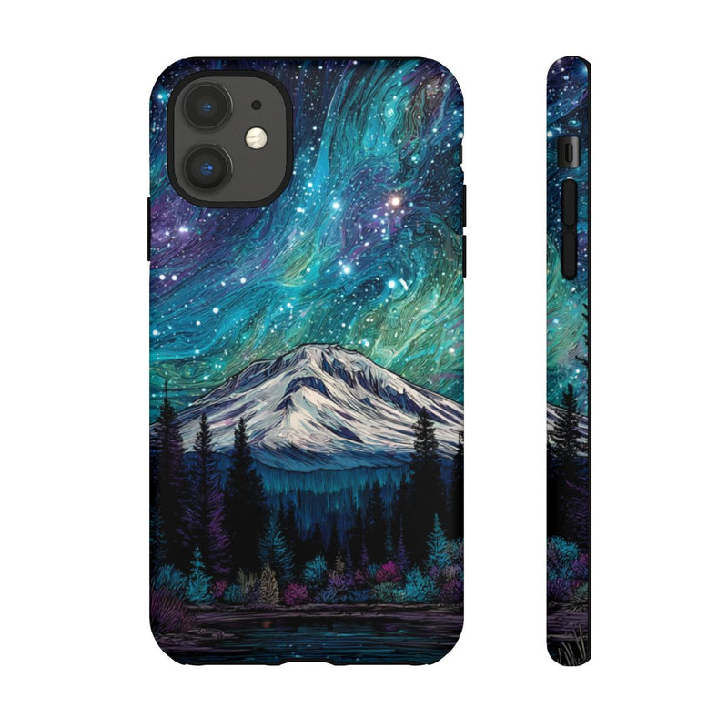 Psychedelische Nachtelijke Hemel boven Bergen