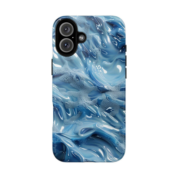 Blauw Abstract Golvend Patroon