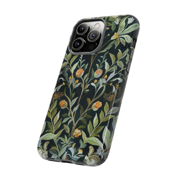 Gedetailleerde Botanische Illustratie met Oranje Bloemen