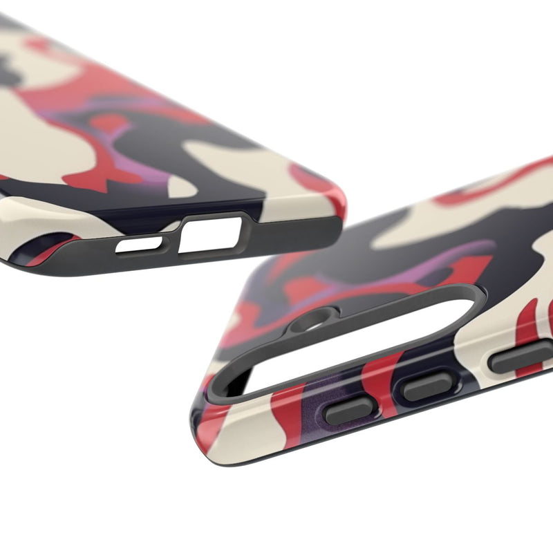 Abstract Rood-Zwart-Crème Patroon