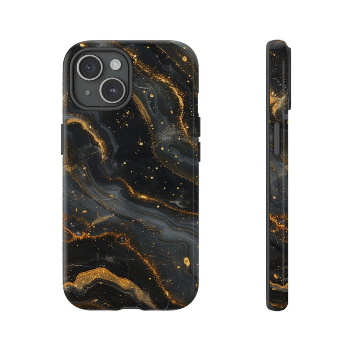 Zwart-Gouden Marmer Abstract Patroon