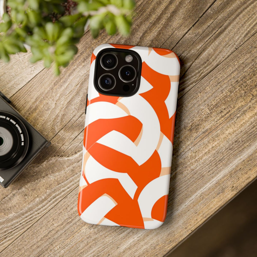 Oranje en Wit Geometrisch Patroon