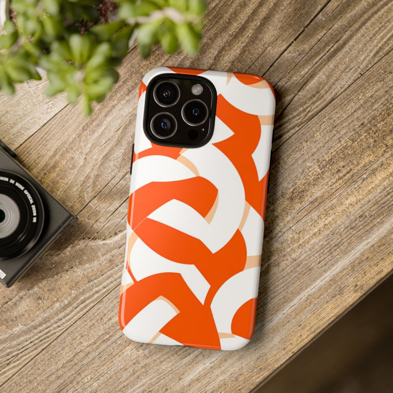 Oranje en Wit Geometrisch Patroon