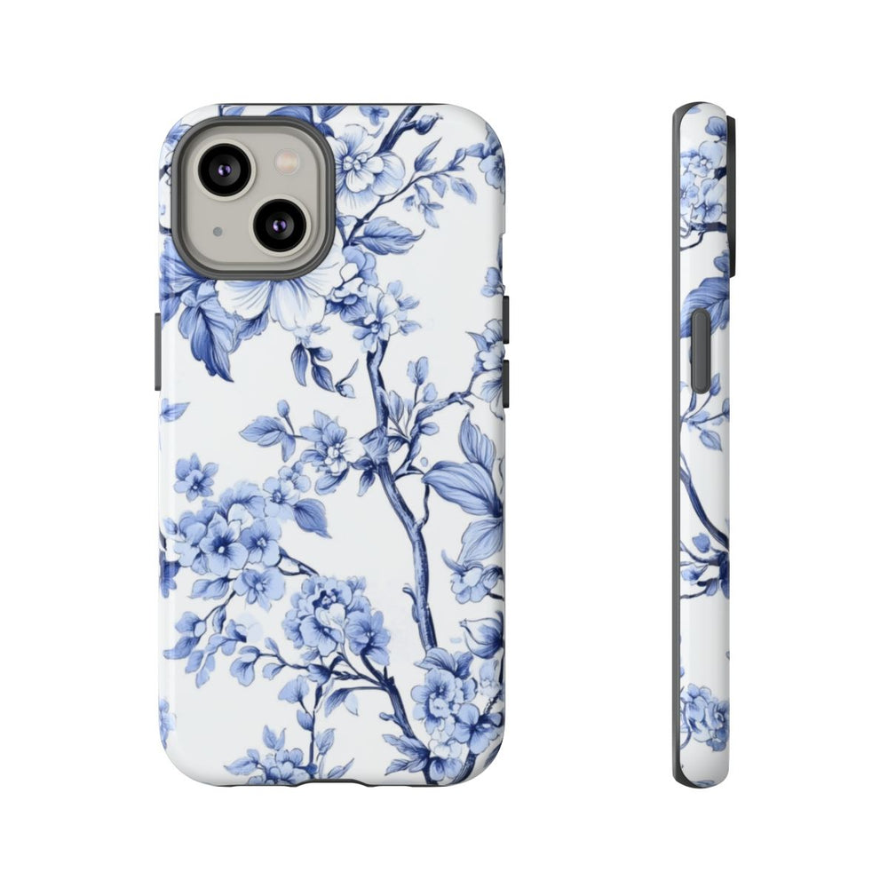 Blauw Vintage Bloemenpatroon