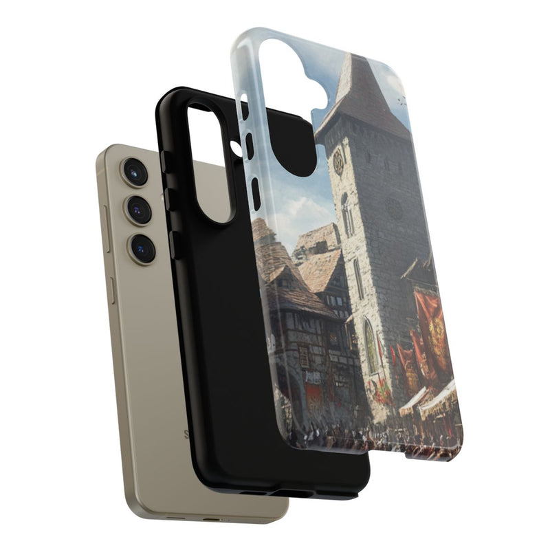 Middeleeuws Europees Dorpsstraat Tafereel