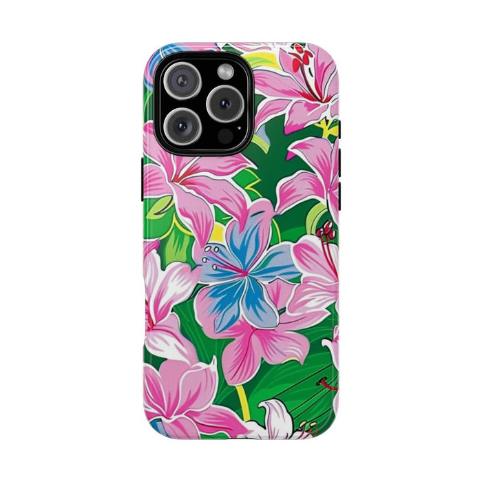 Roze en Blauwe Bloemenprint