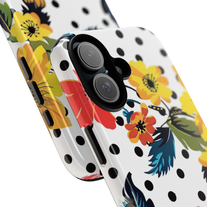 Kleurrijk Bloemenpatroon met Polkadots