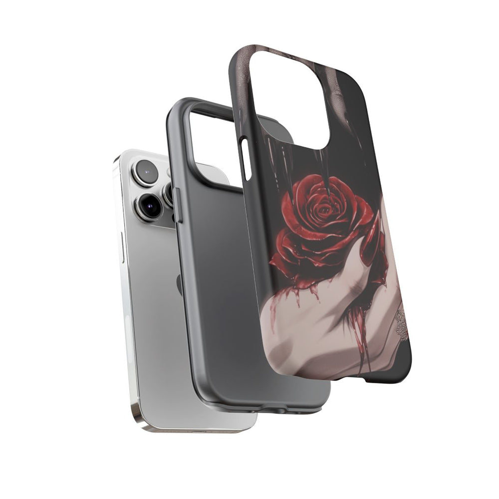 Donkere Gotische Handen met Rode Roos