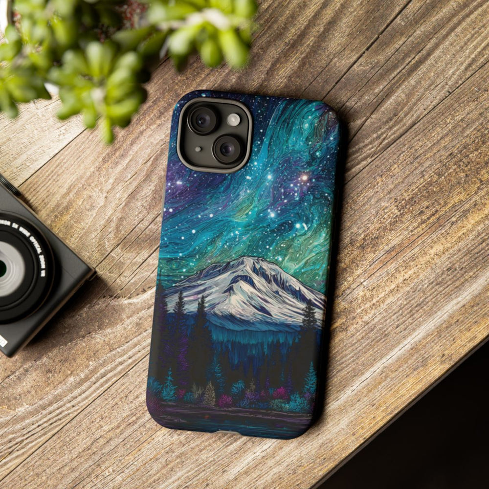 Psychedelische Nachtelijke Hemel boven Bergen