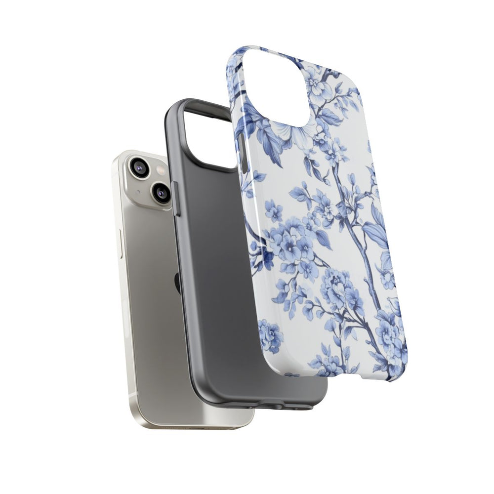 Blauw Vintage Bloemenpatroon